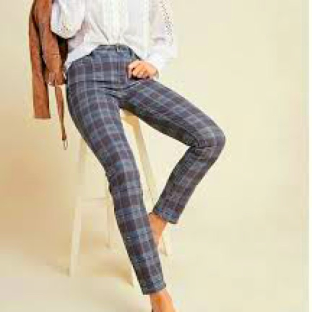 Paige Hoxton Plaid Jeans Anthropology women’s size 28